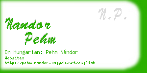 nandor pehm business card